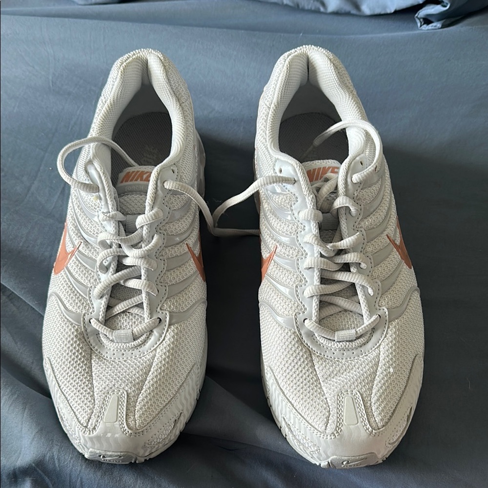 Nike Athletic Shoes Orange and Gray with Mesh Design